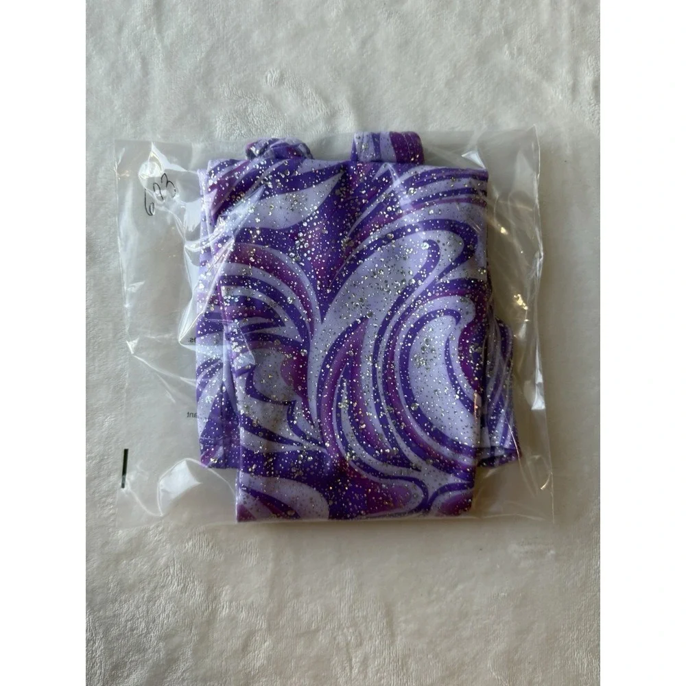 Snowflake Razzleberry T-Back Gymnastics Dance Biketard Purple Holographic L